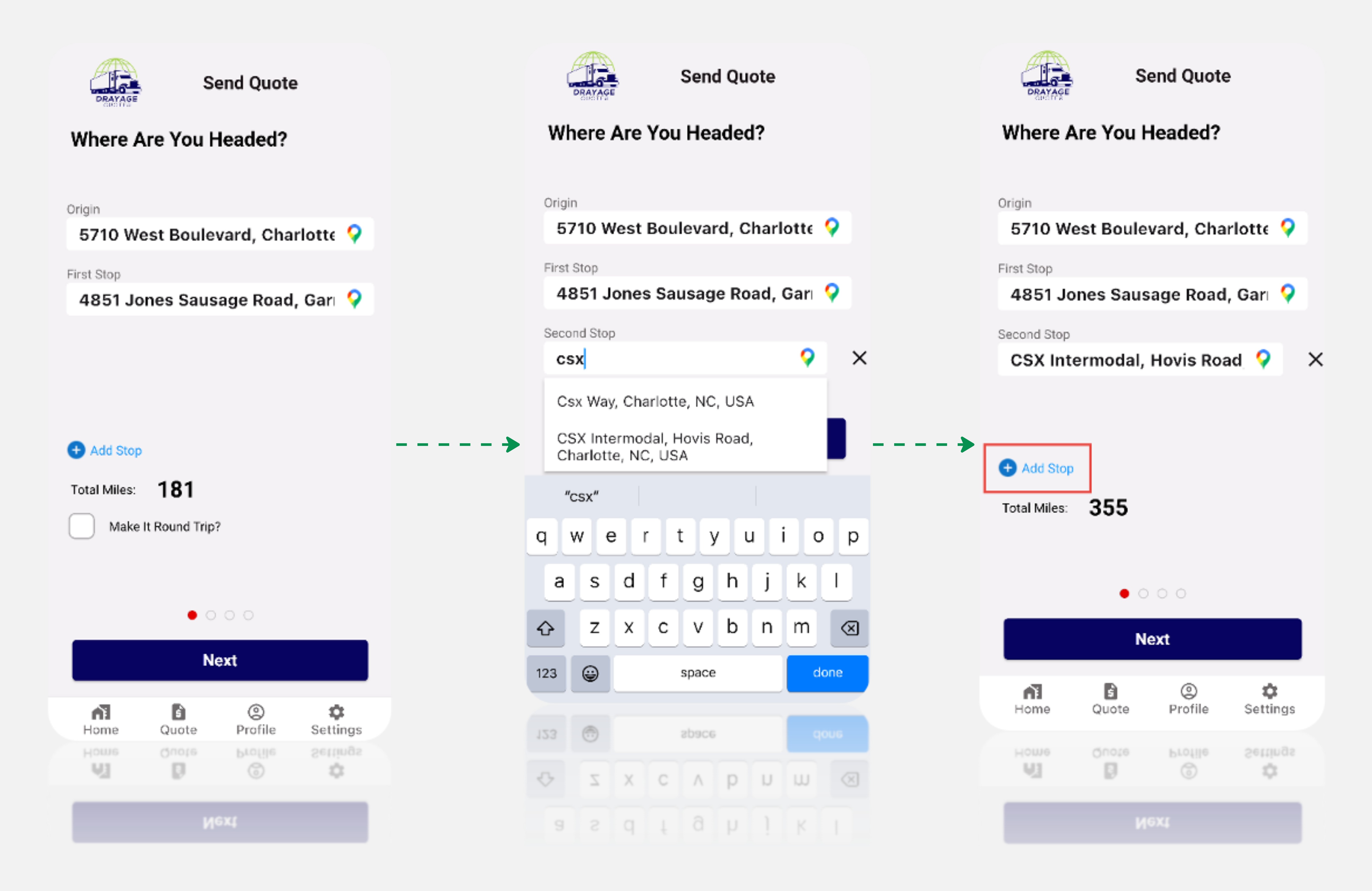 Creating a Quote with Multiple Stops Creating a Quote with Multiple Stops