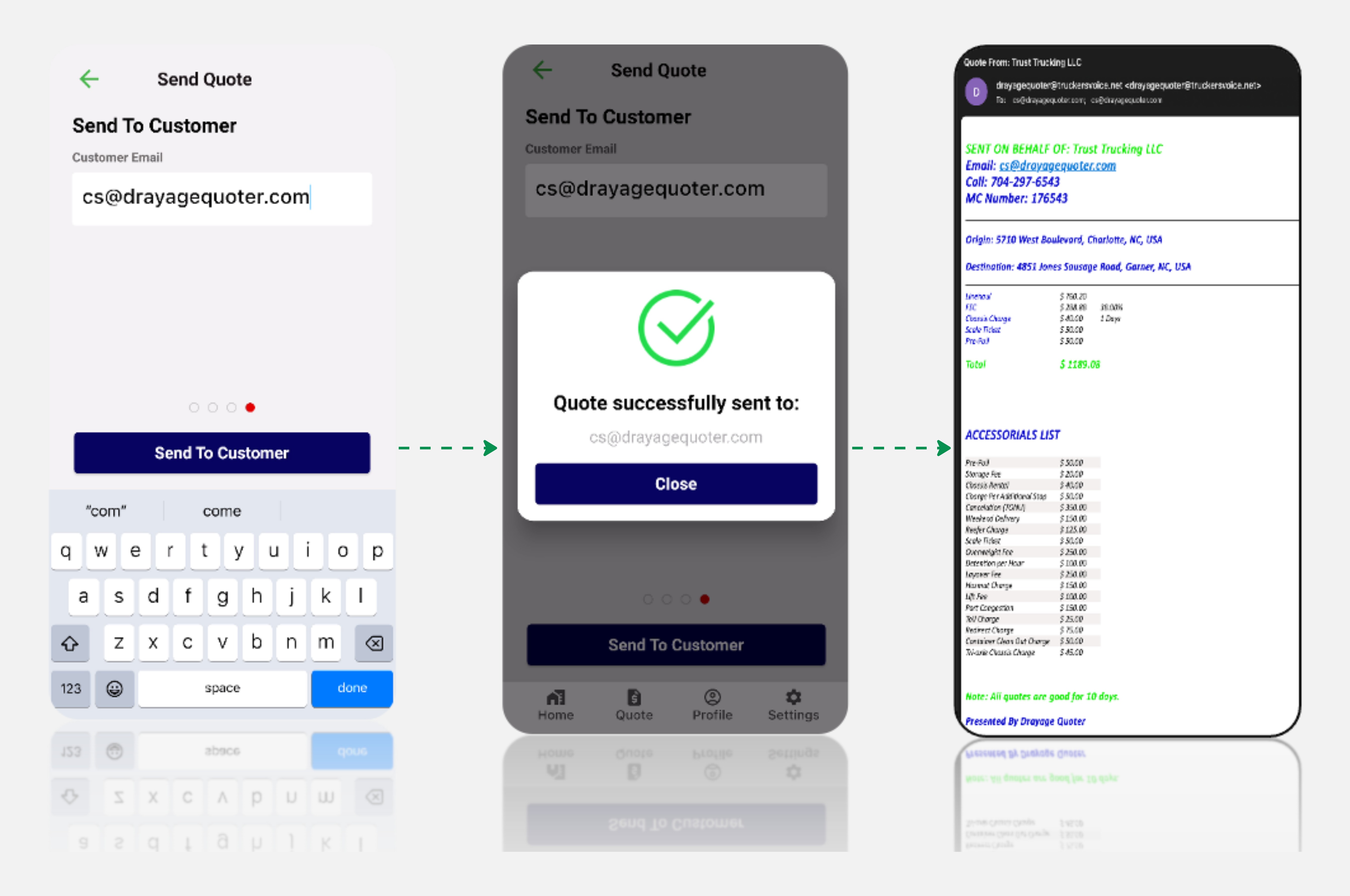 Sending Quote to Customer Sending Quote to Customer